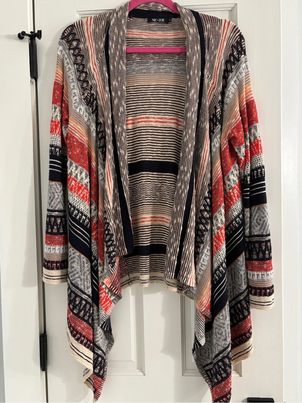 Nic+Zoe Tribal Open Cardigan Sweater - Size Small